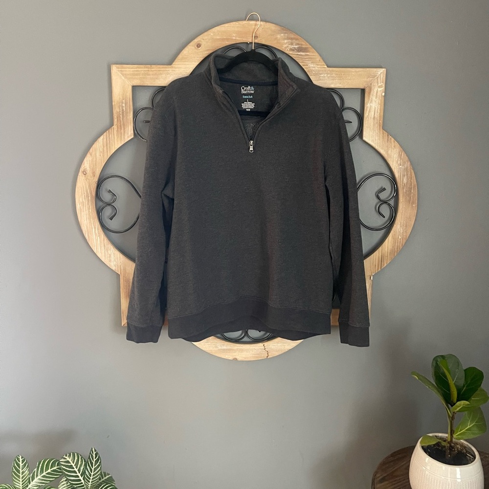 Croft & Barrow Men's Dark Gray Zip-Up Sweater